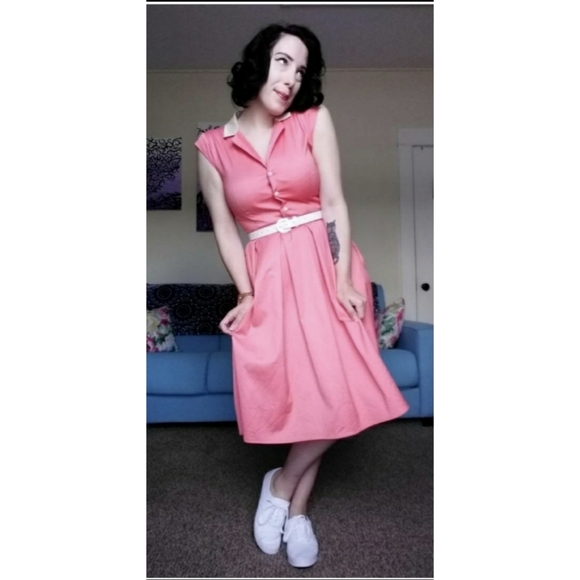 Lindy Bop Dresses & Skirts - 'Gilda' Coral Swing Dress